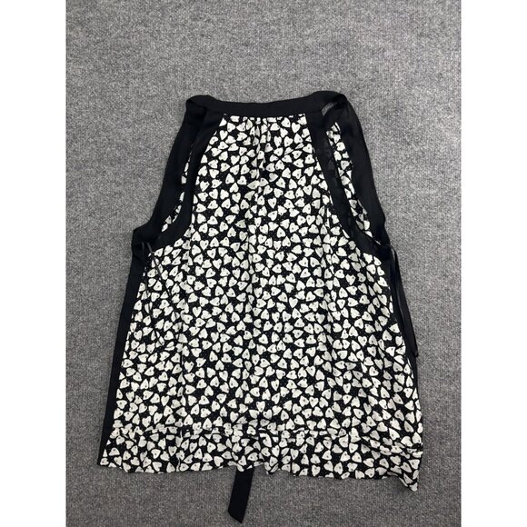 Disney Alice Through the Looking Glass Blouse Womens Large Black White Tie Neck - Picture 6 of 6